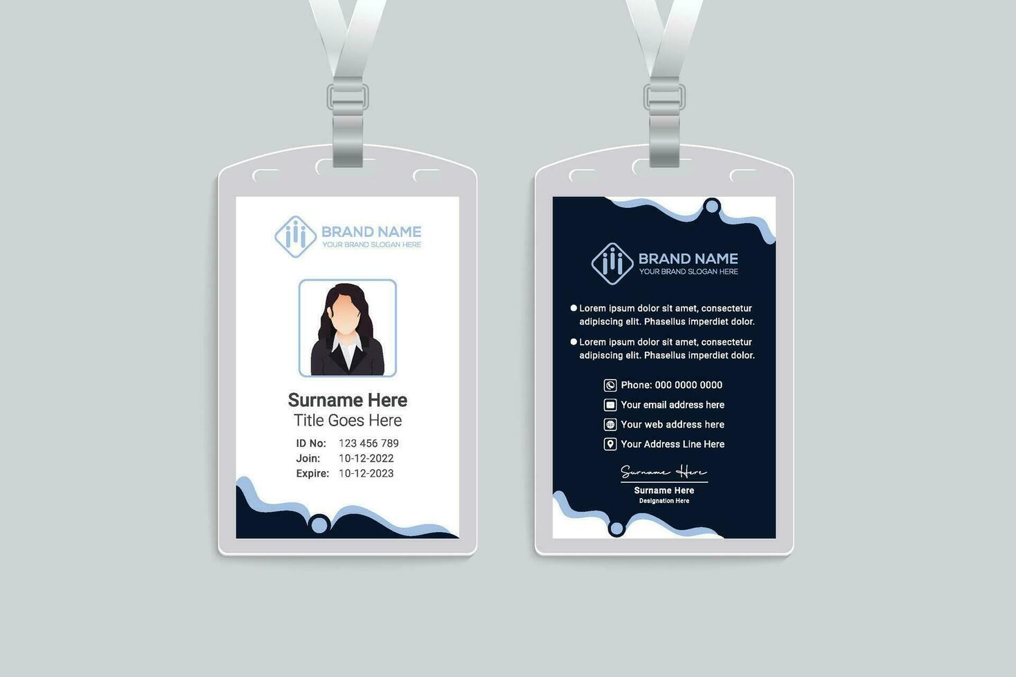 Corporate black color id card design 26324743 Vector Art at Vecteezy