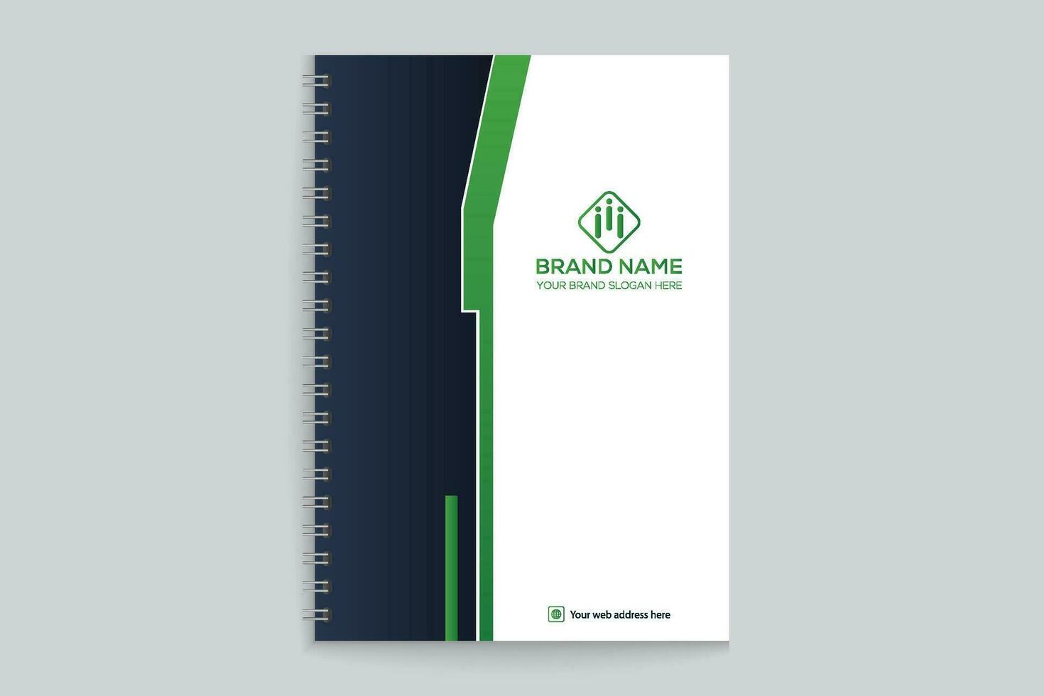 corporativo verde color cuaderno cubrir diseño vector