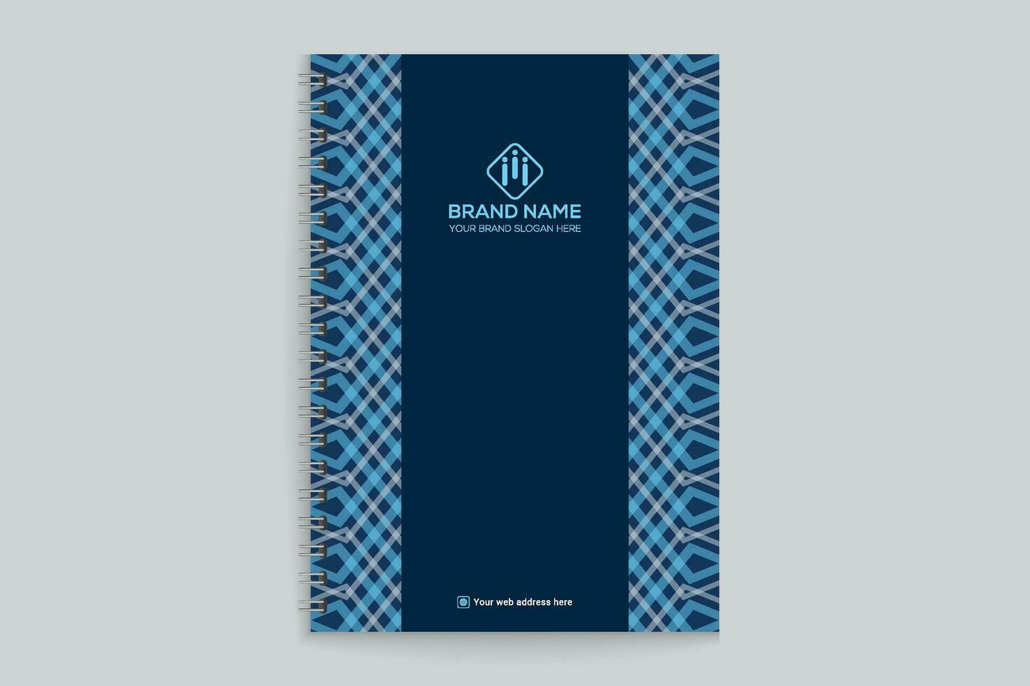 notebook cover design with blue color vector