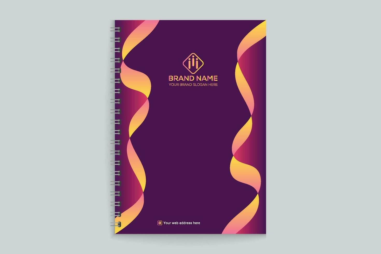 Gradient color  notebook cover template vector