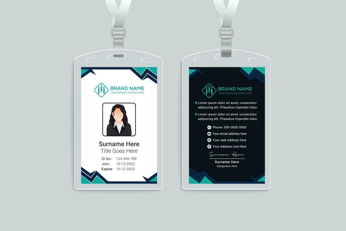 modern id card design template vector