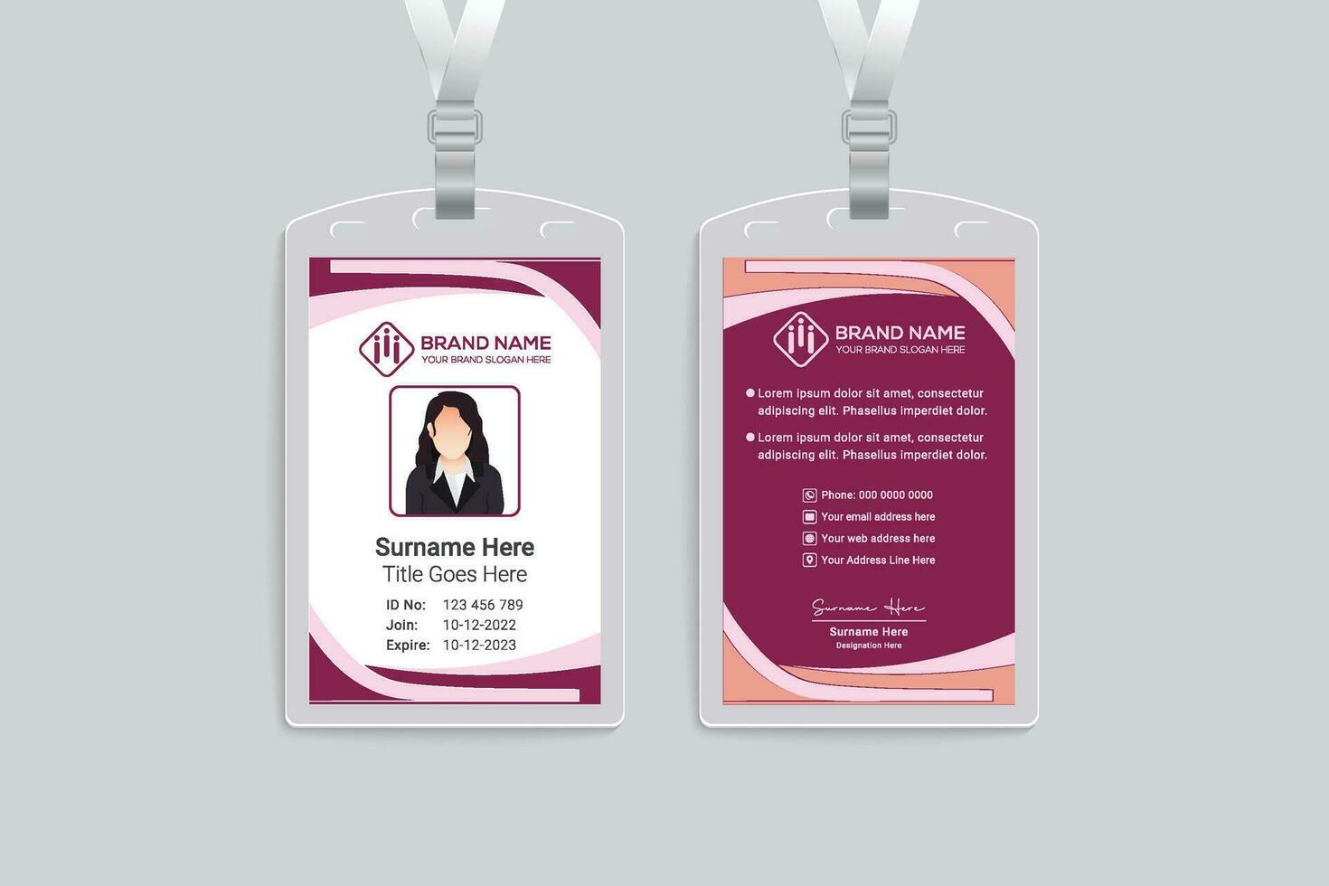 Simple id card template vector