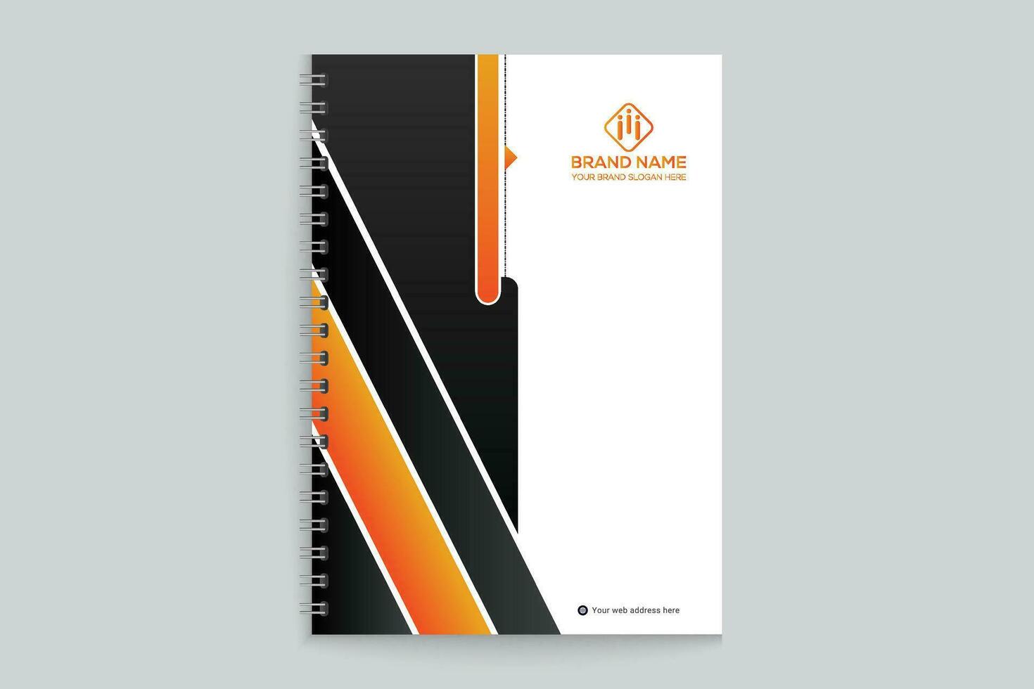 Orange shape notebook cover design vector