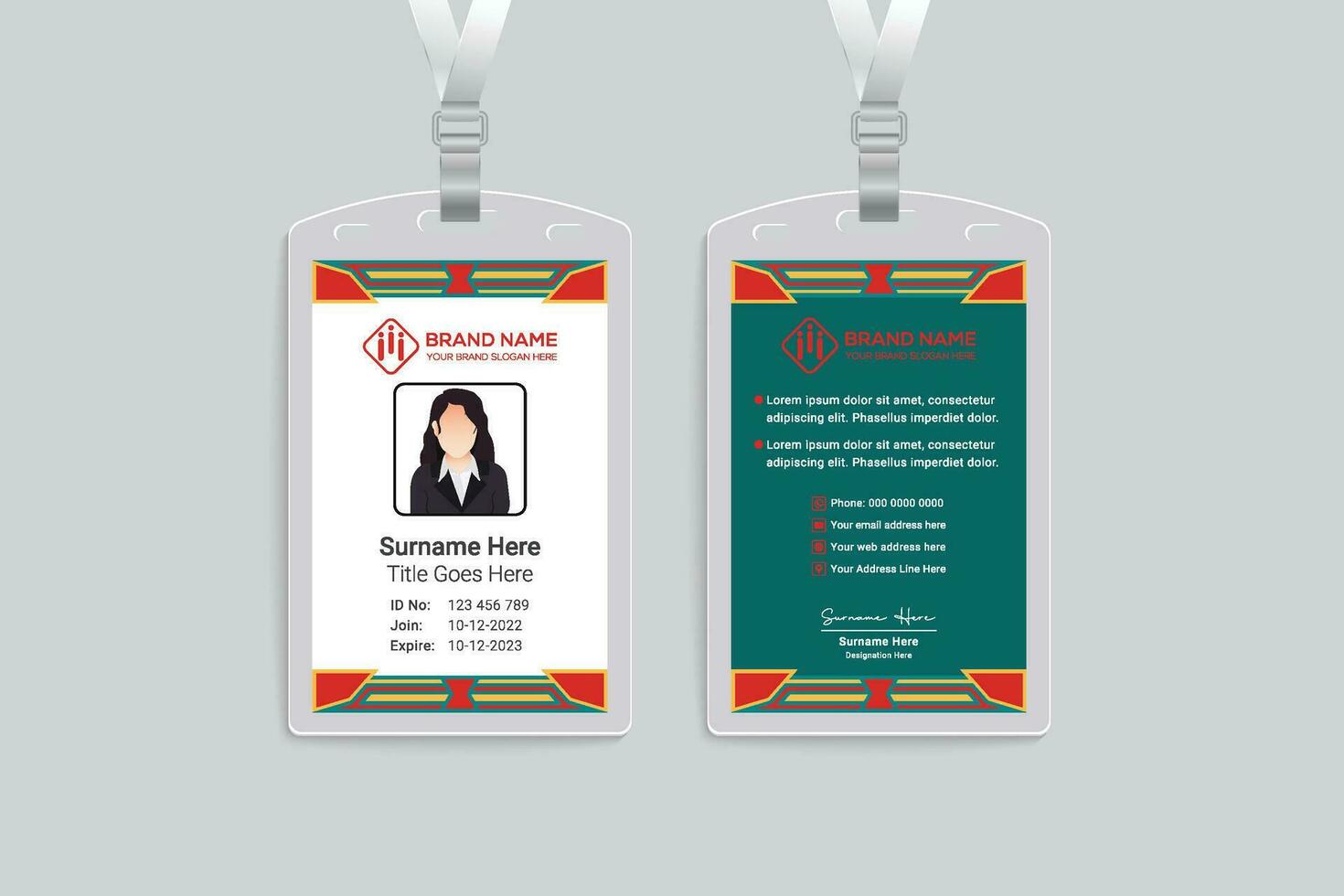 modern id card design template vector