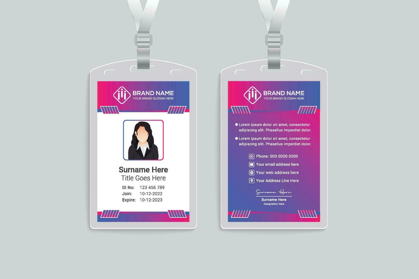 modern id card design template vector