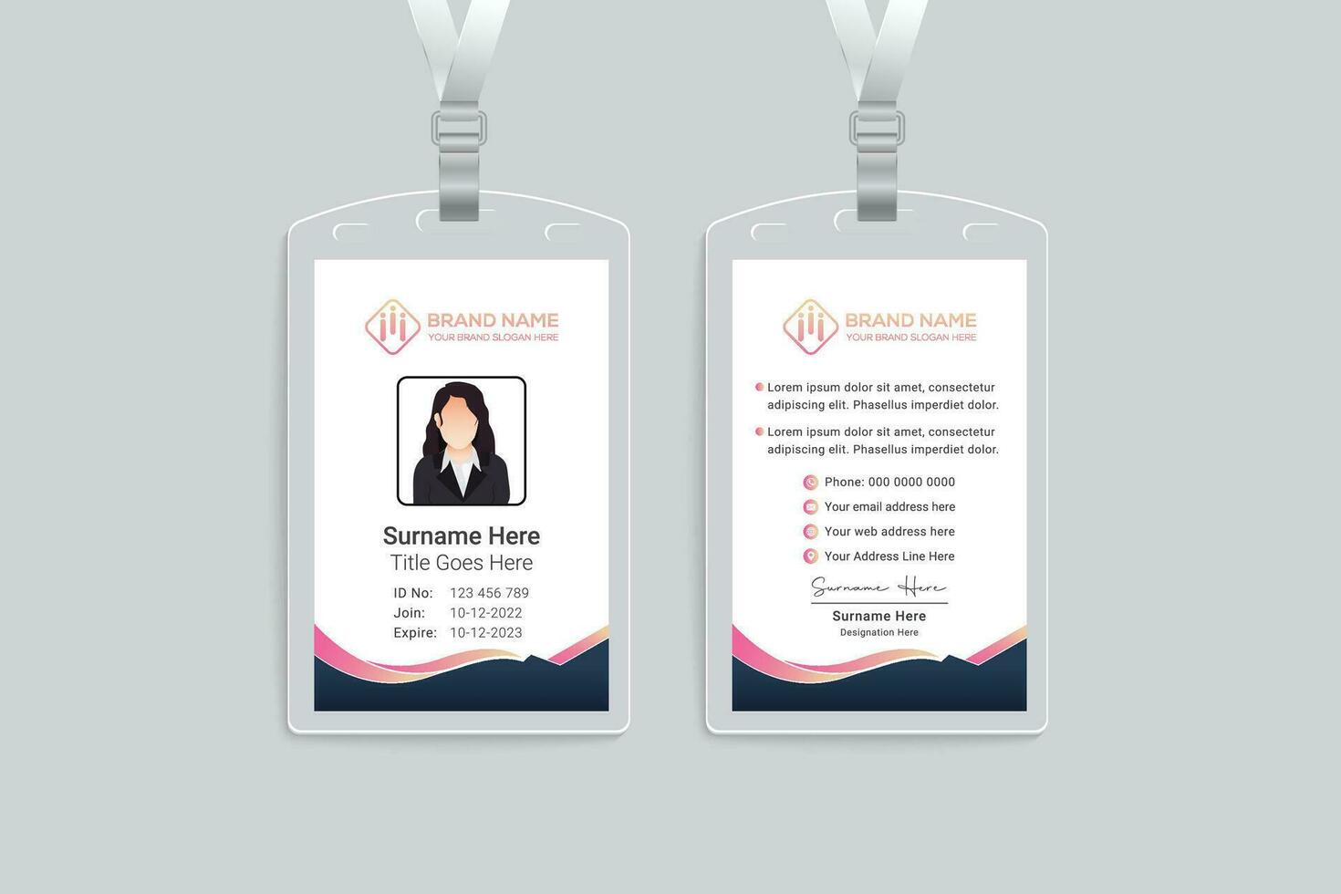 modern id card design template vector