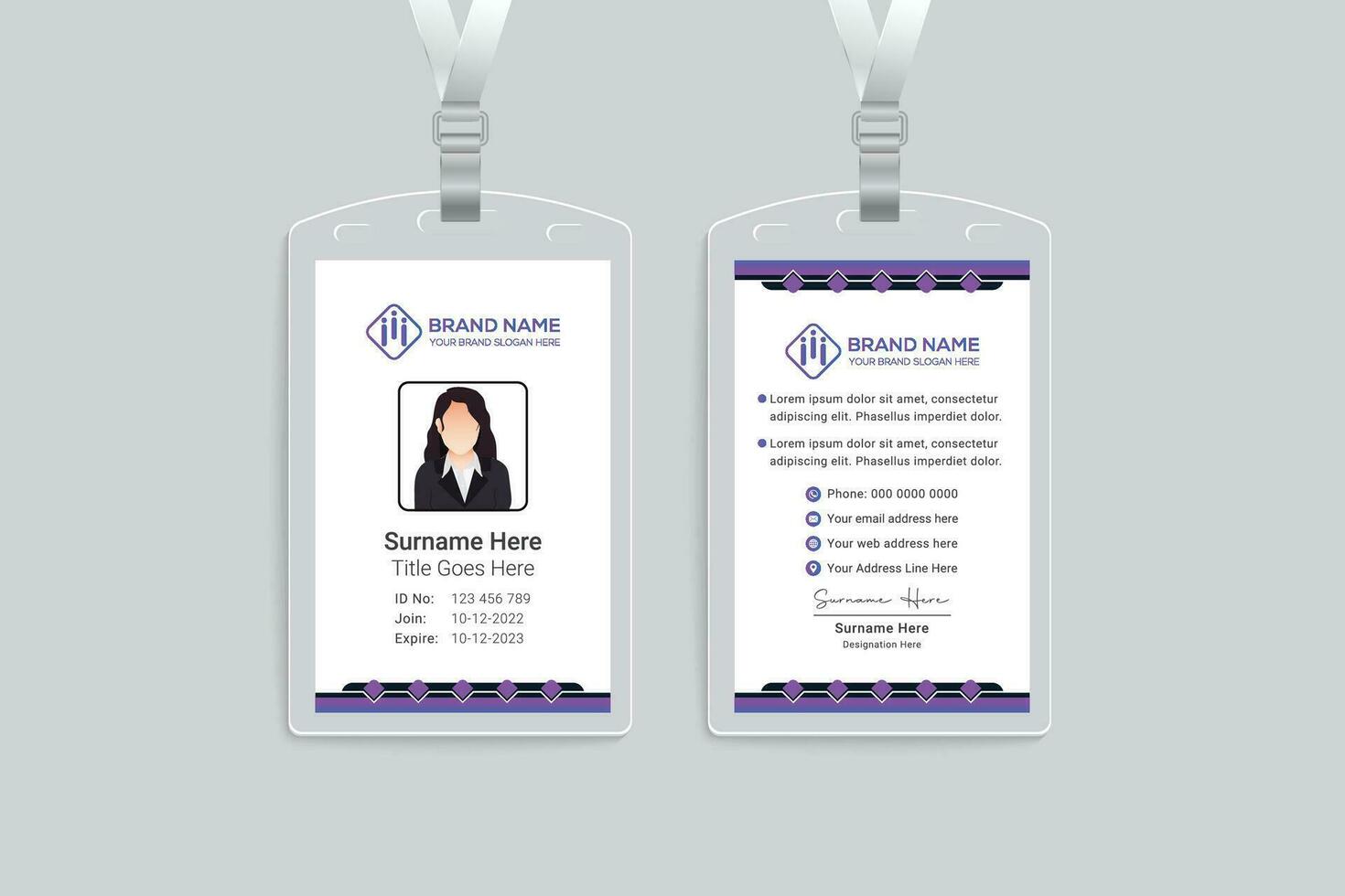 Simple id card template vector