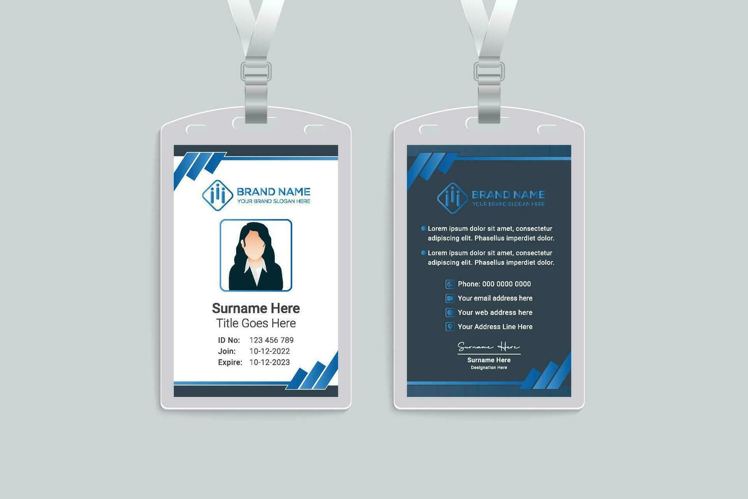 Modern professional id card design vector