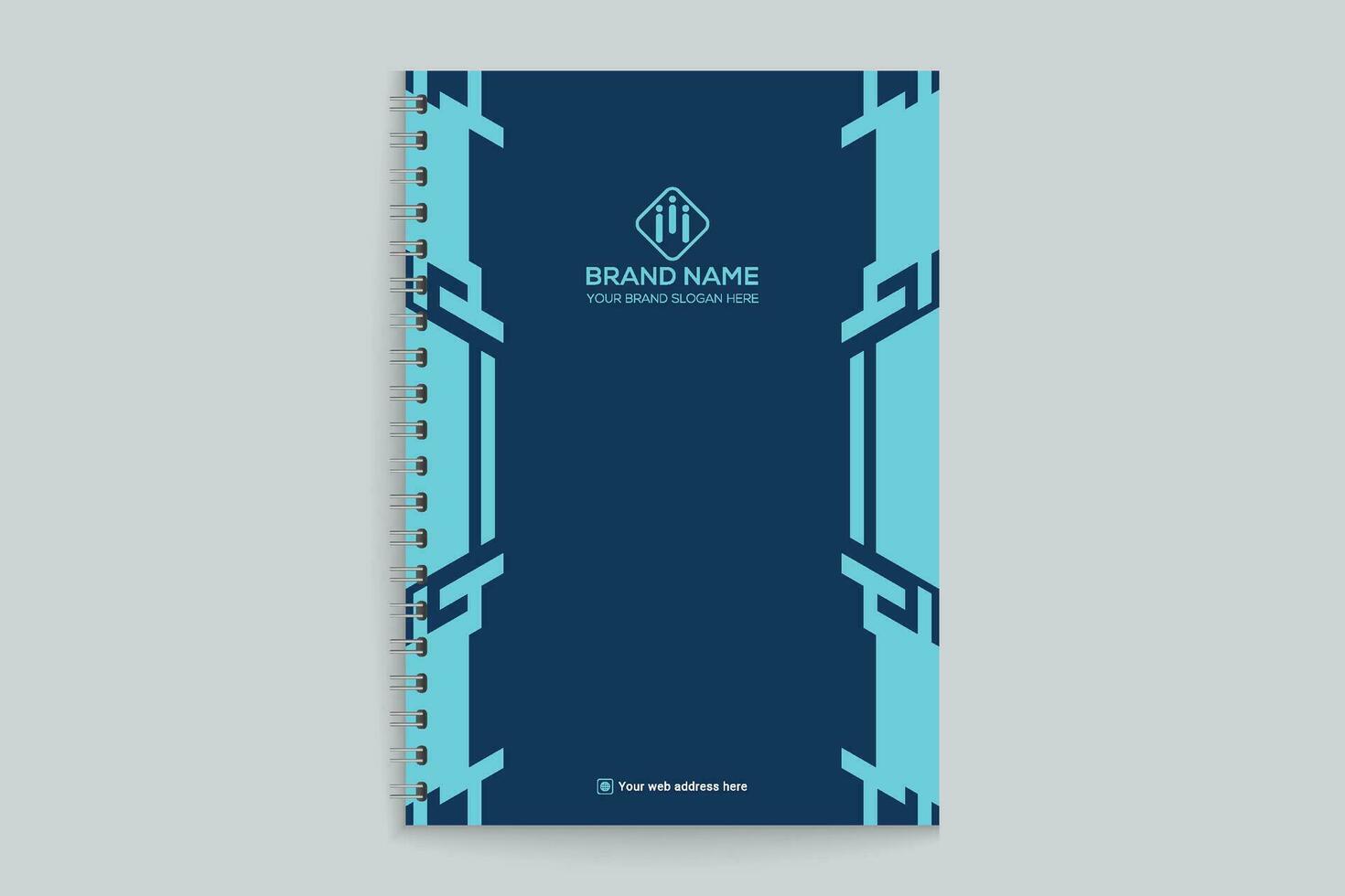 notebook cover design with blue color vector