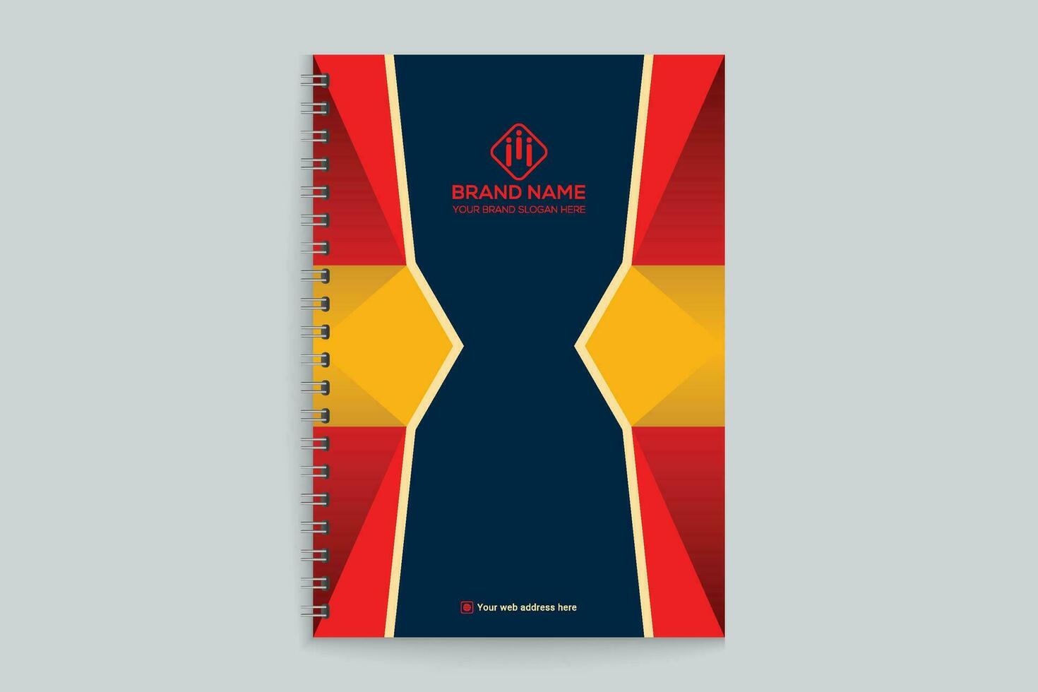 Red and black color notebook cover design vector