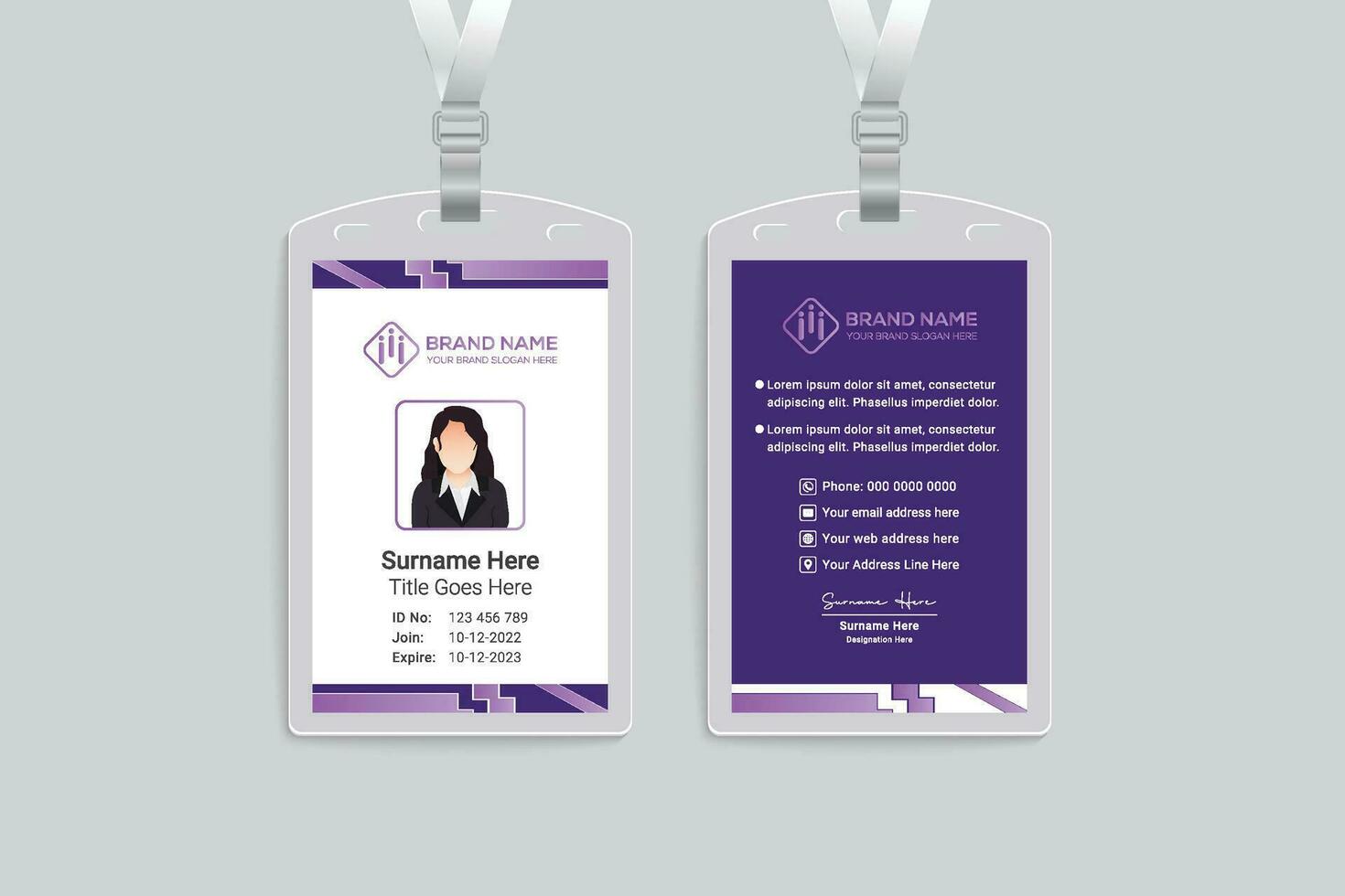 Clean minimal id card design vector