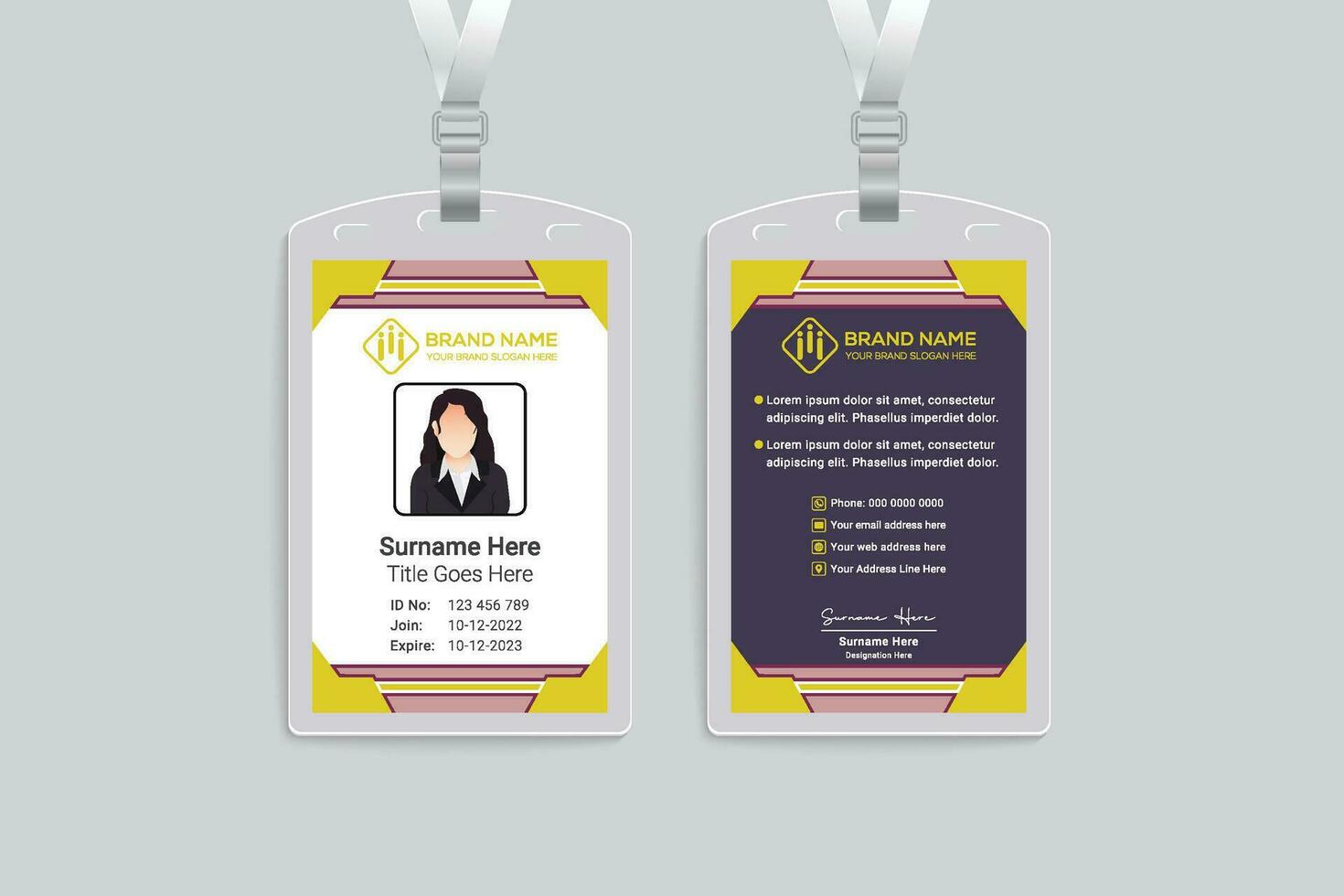 modern id card design template vector