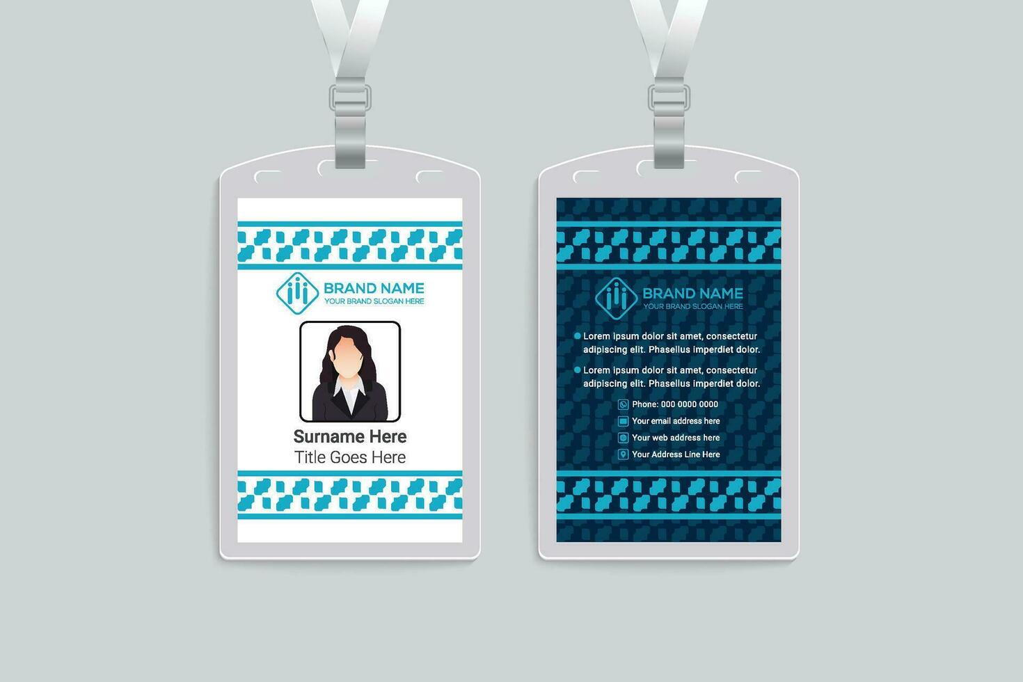 Company id card design and blue color vector