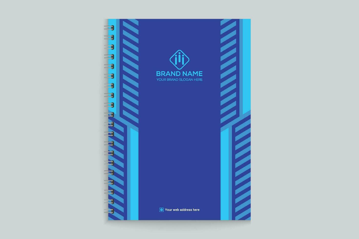 Blue color notebook cover design vector