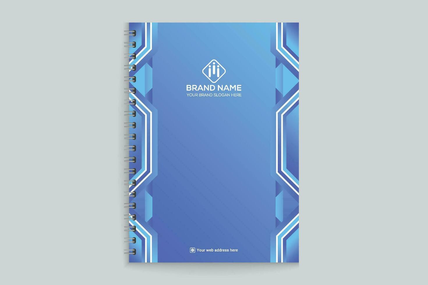 Blue color notebook cover design vector