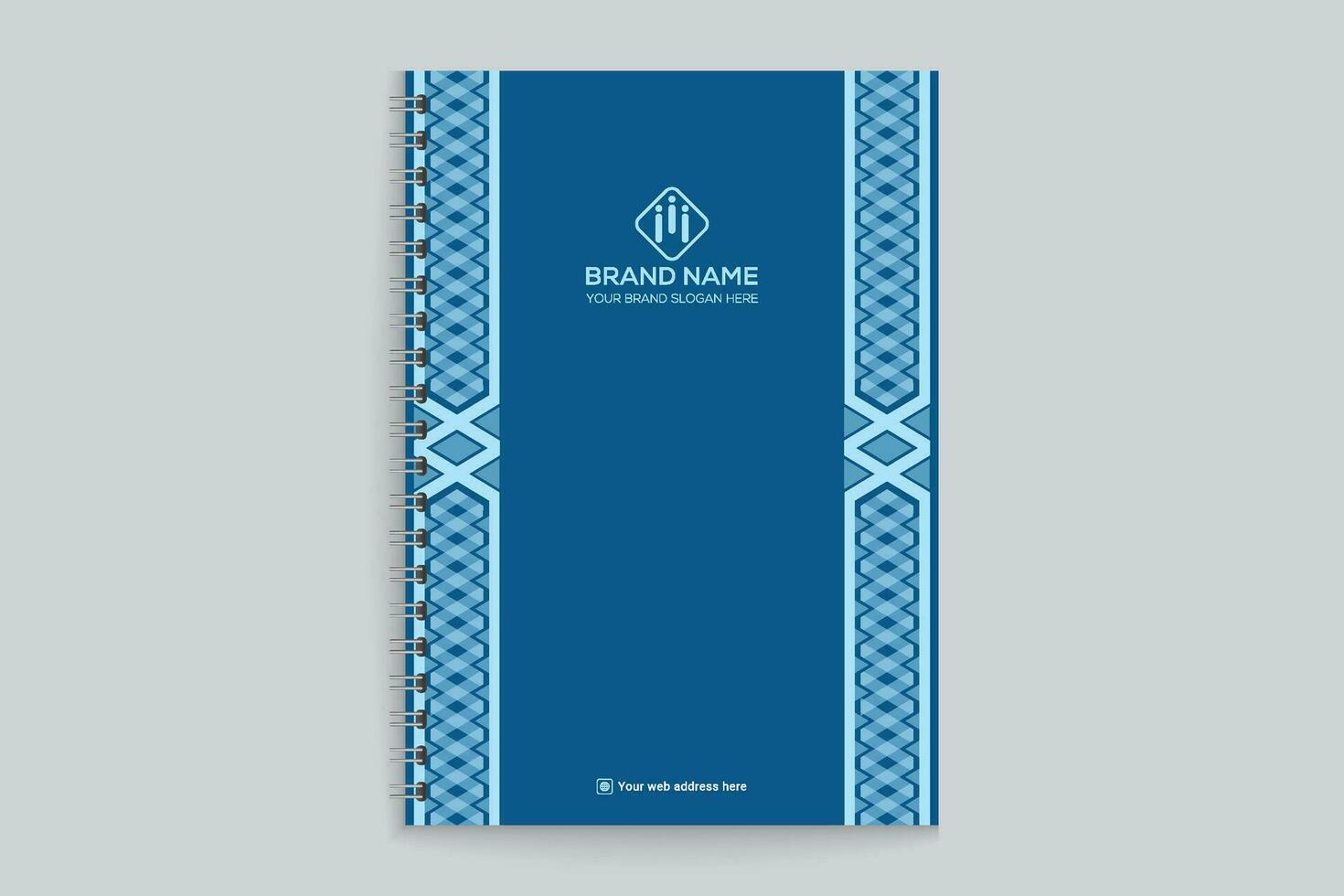 Blue color notebook cover design vector
