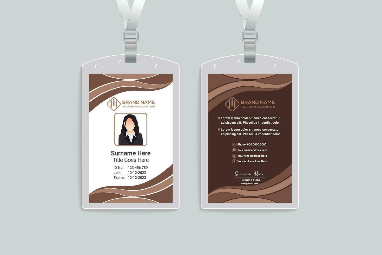 Simple id card template vector
