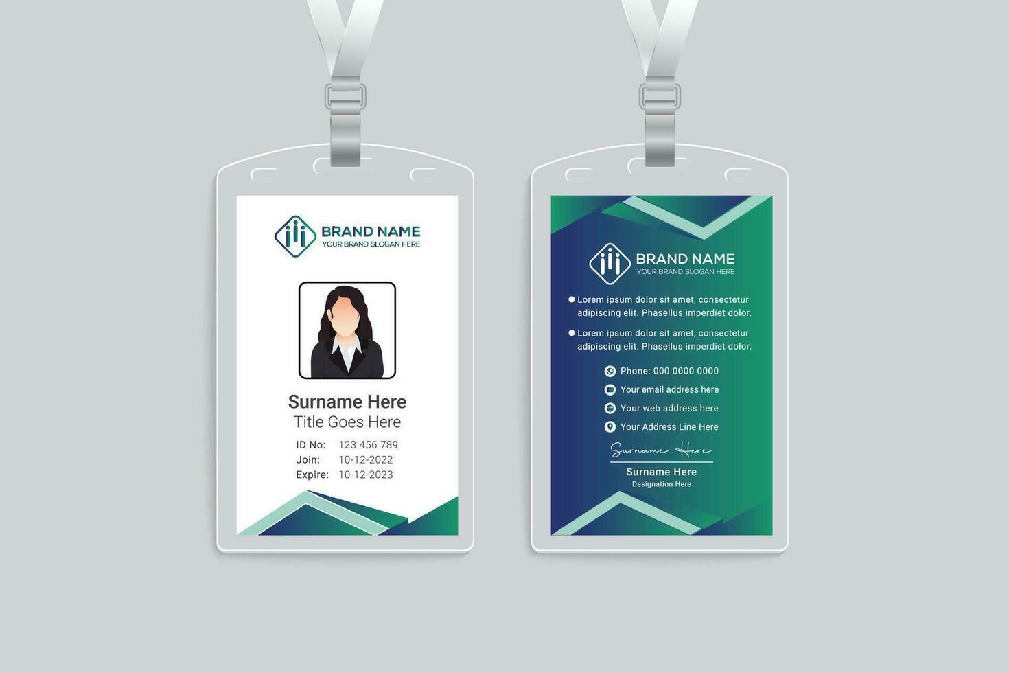 modern id card design template vector