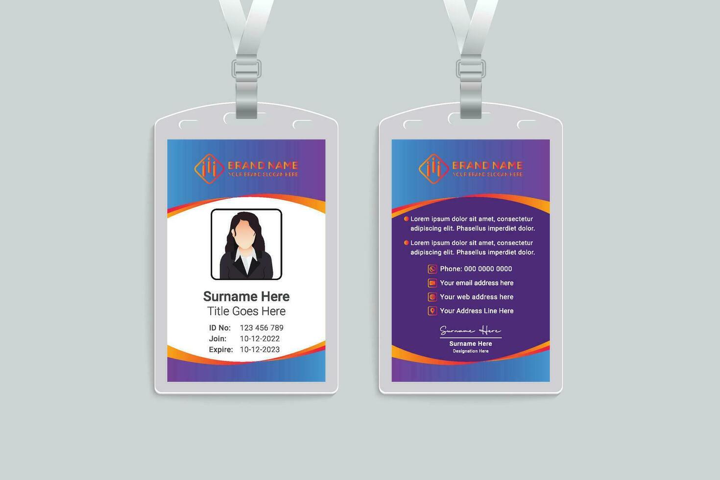 modern id card design template vector