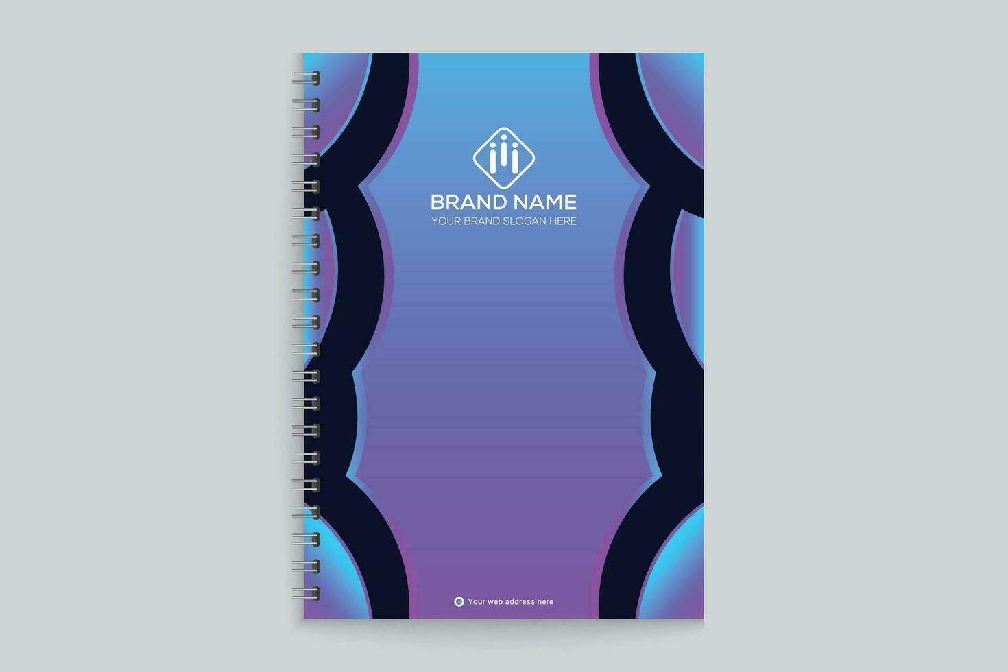 Gradient   notebook cover template design vector