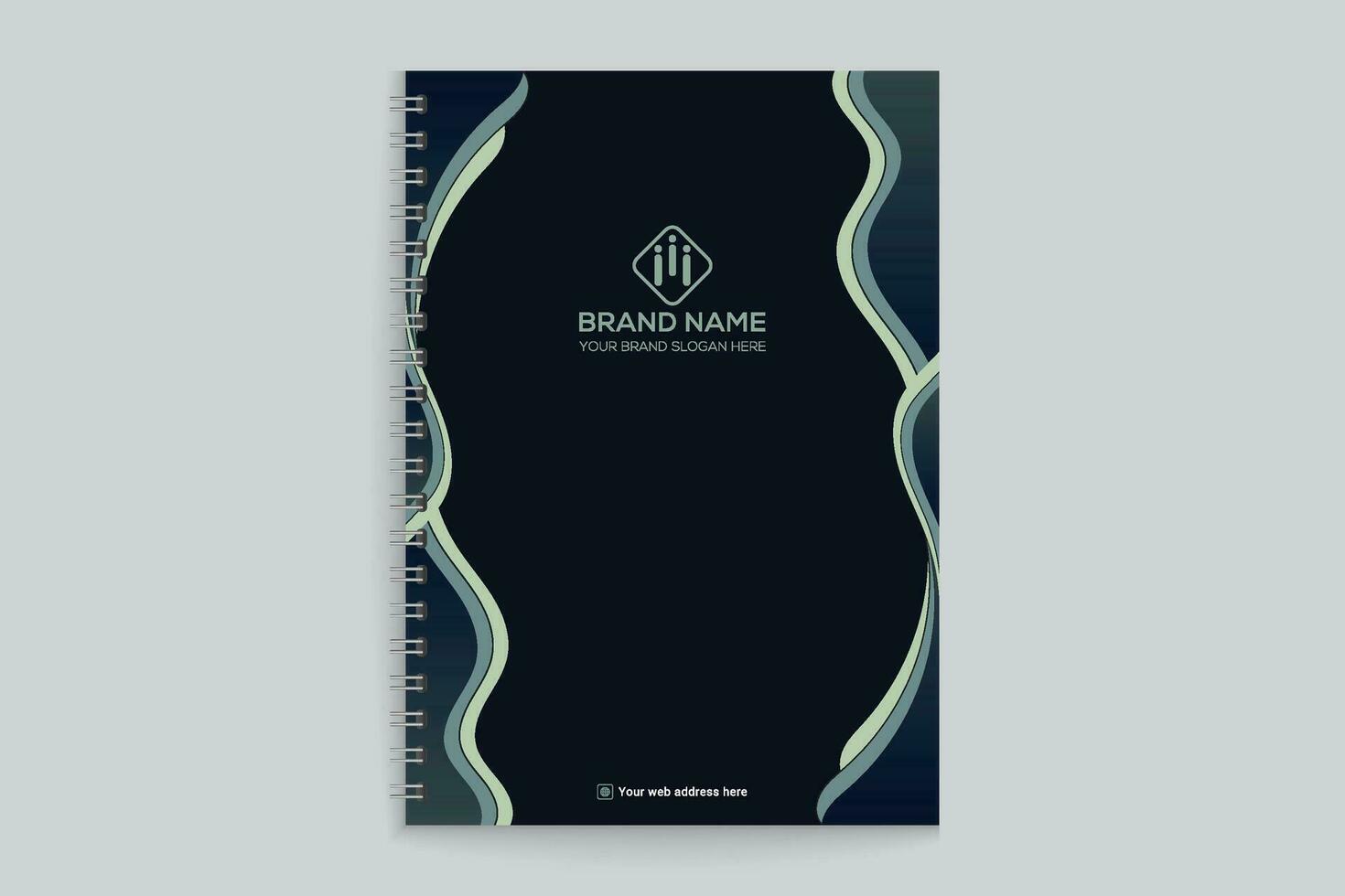 moderno cuaderno cubrir diseño negro color vector