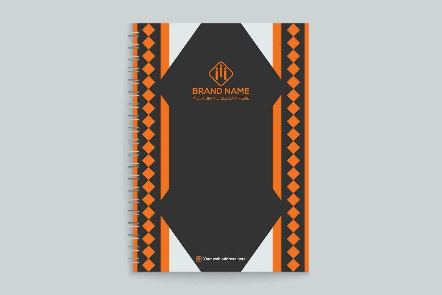Orange elegant corporate notebook cover design vector