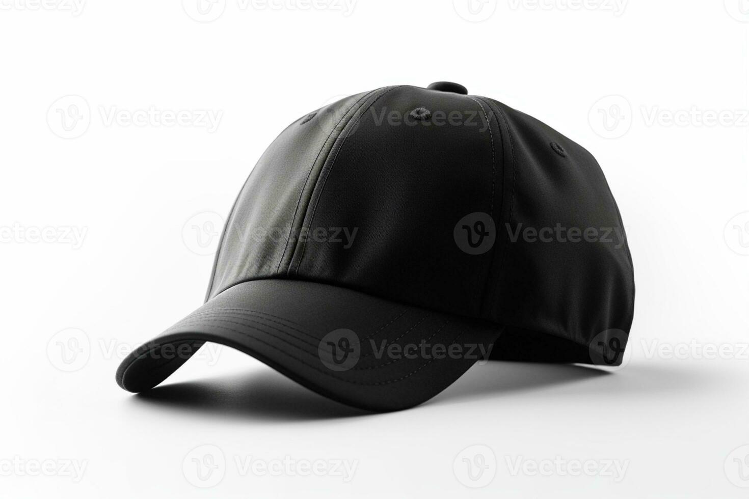 Classic Appeal, Realistic Black Cap Mockup with White Background AI Generated photo