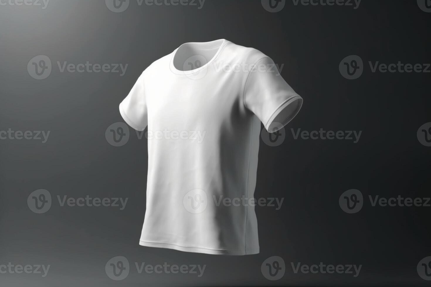 Bold and Beautiful, 3D Empty White T-Shirt Mockup with Large Print Area,3d render AI Generated photo