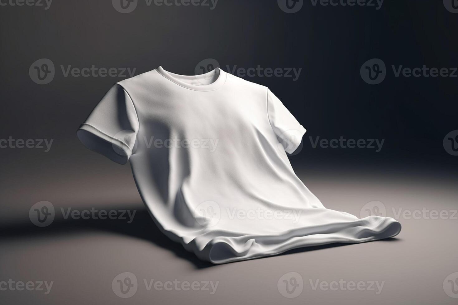 Effortlessly Cool, 3D Empty White T-Shirt Mockup with Casual Flair,3d render photo