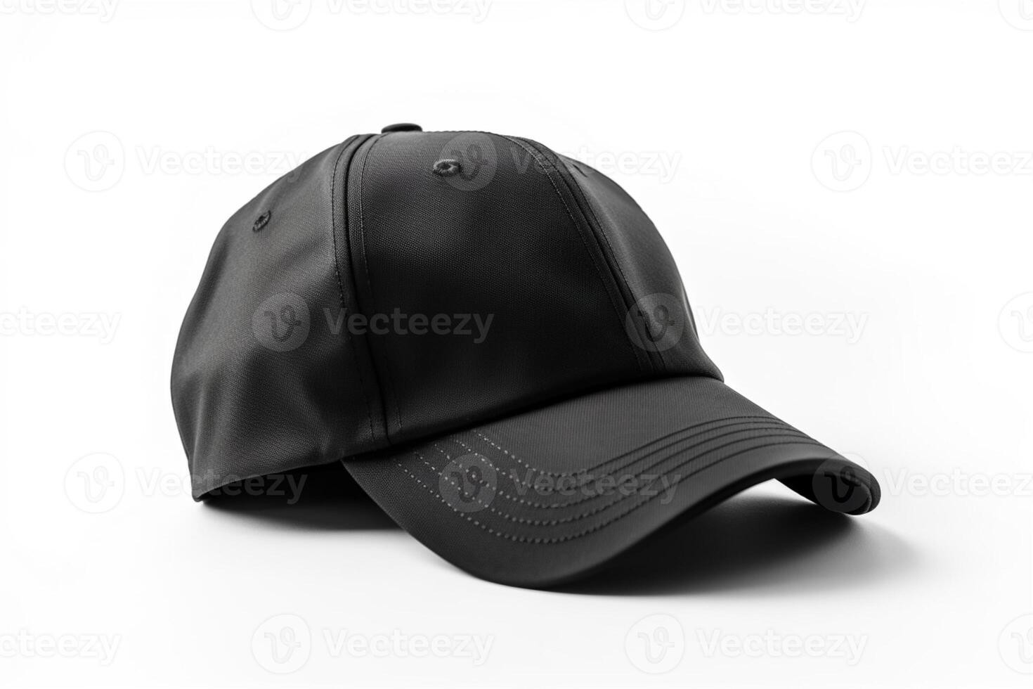 Sleek and Sophisticated, Empty White Cap Mockup on Light Gray Background photo