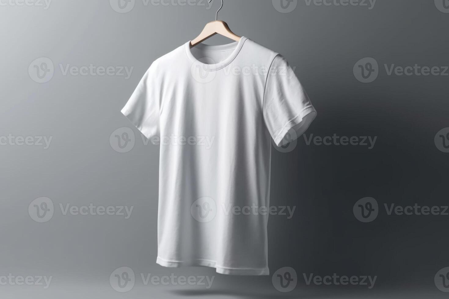 Simplicity at Its Best, 3D Empty White T-Shirt Mockup on Neutral Background,3d render AI Generated photo