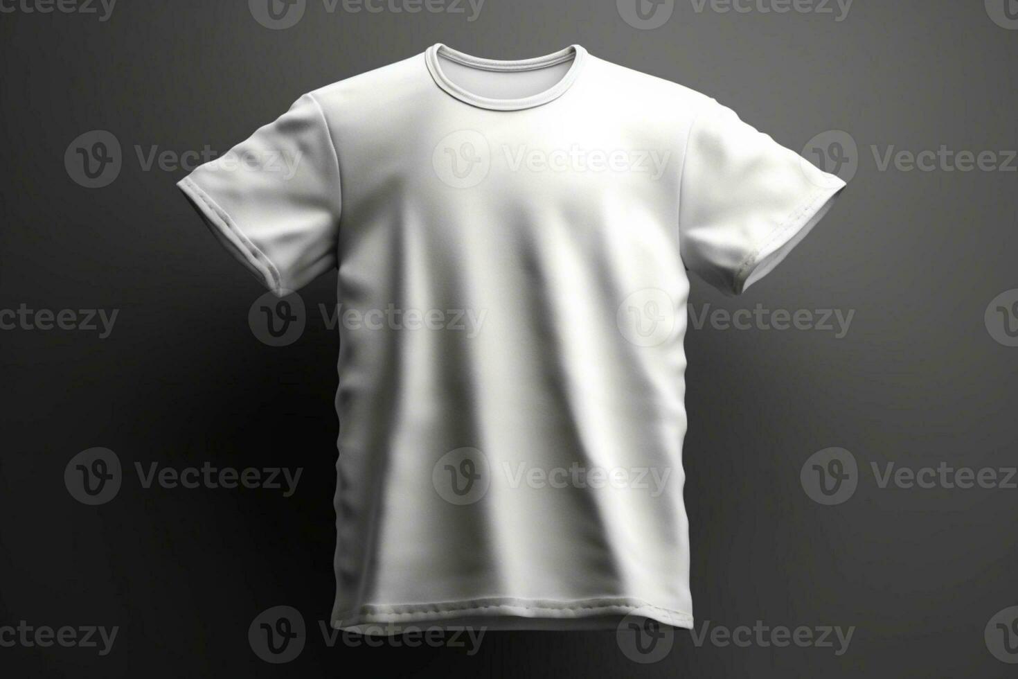 Clean and Crisp, 3D Empty White T-Shirt Mockup with Sharp Details,3d render AI Generated photo