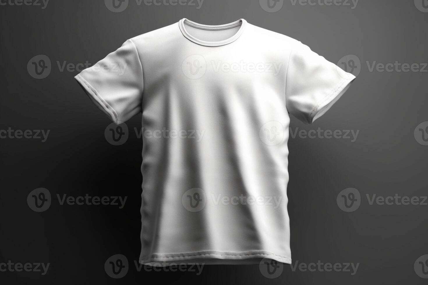 Clean and Crisp, 3D Empty White T-Shirt Mockup with Sharp Details,3d render AI Generated photo