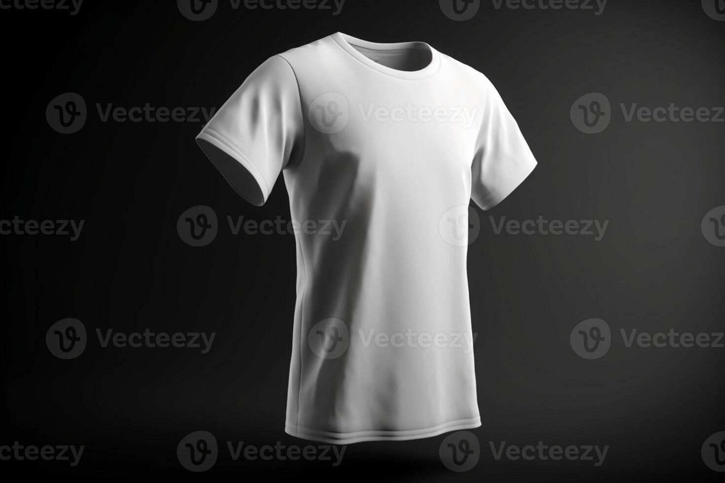 versátil y práctico, 3d vacío blanco camiseta Bosquejo para ninguna diseño, 3d hacer ai generado foto