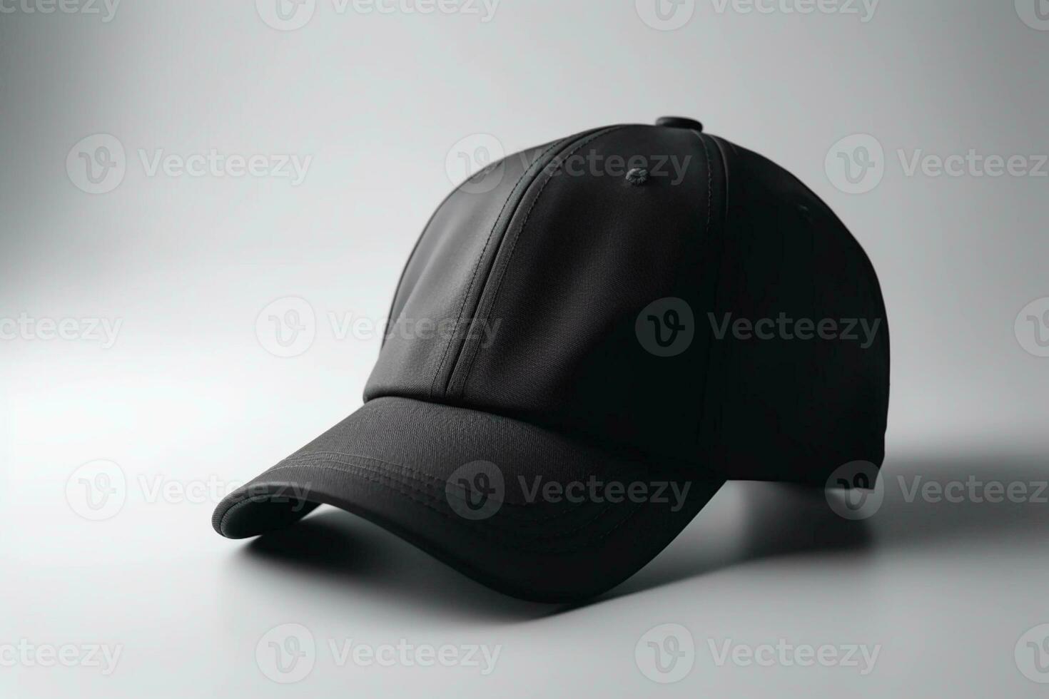 minimalista diseño, negro gorra Bosquejo en blanco antecedentes ai generado foto