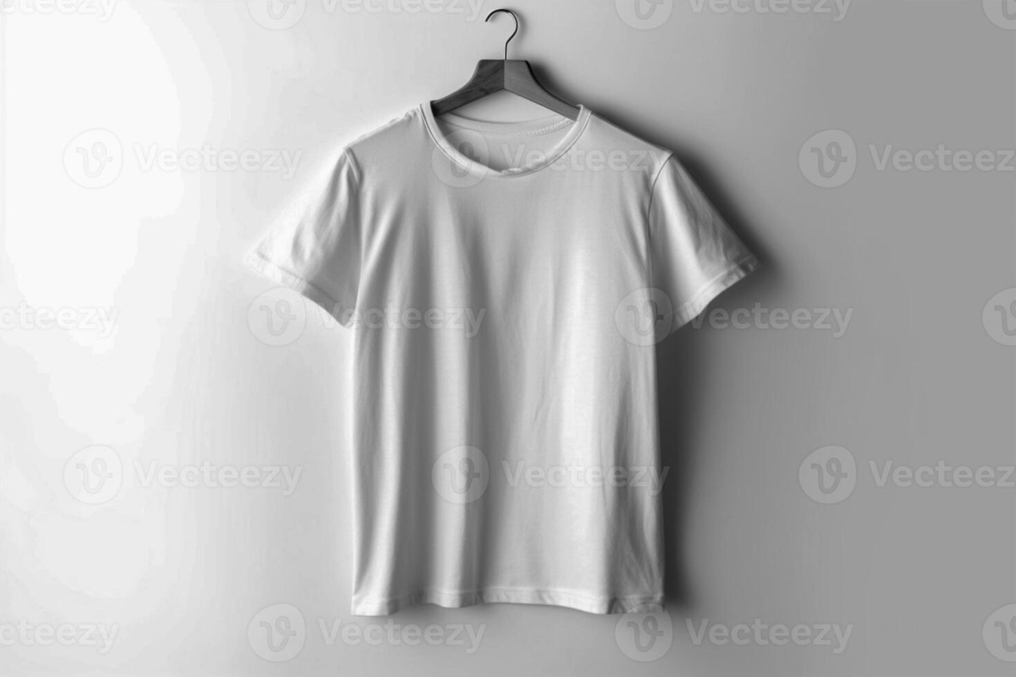 Clean and Crisp, White T-shirt Mockup with White Background photo