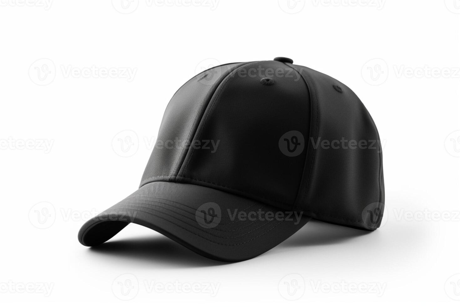 Sleek and Stylish, Empty Realistic Black Cap Mockup on White Background photo