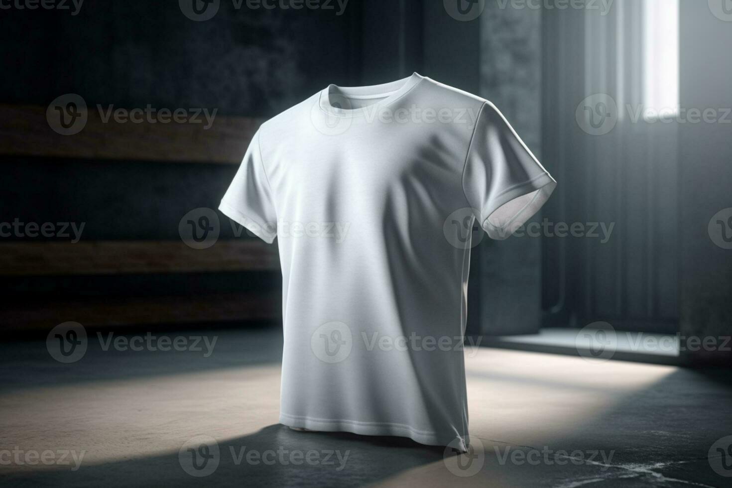 contemporáneo y limpio, 3d vacío blanco camiseta Bosquejo con pulcro estilo, 3d hacer ai generado foto