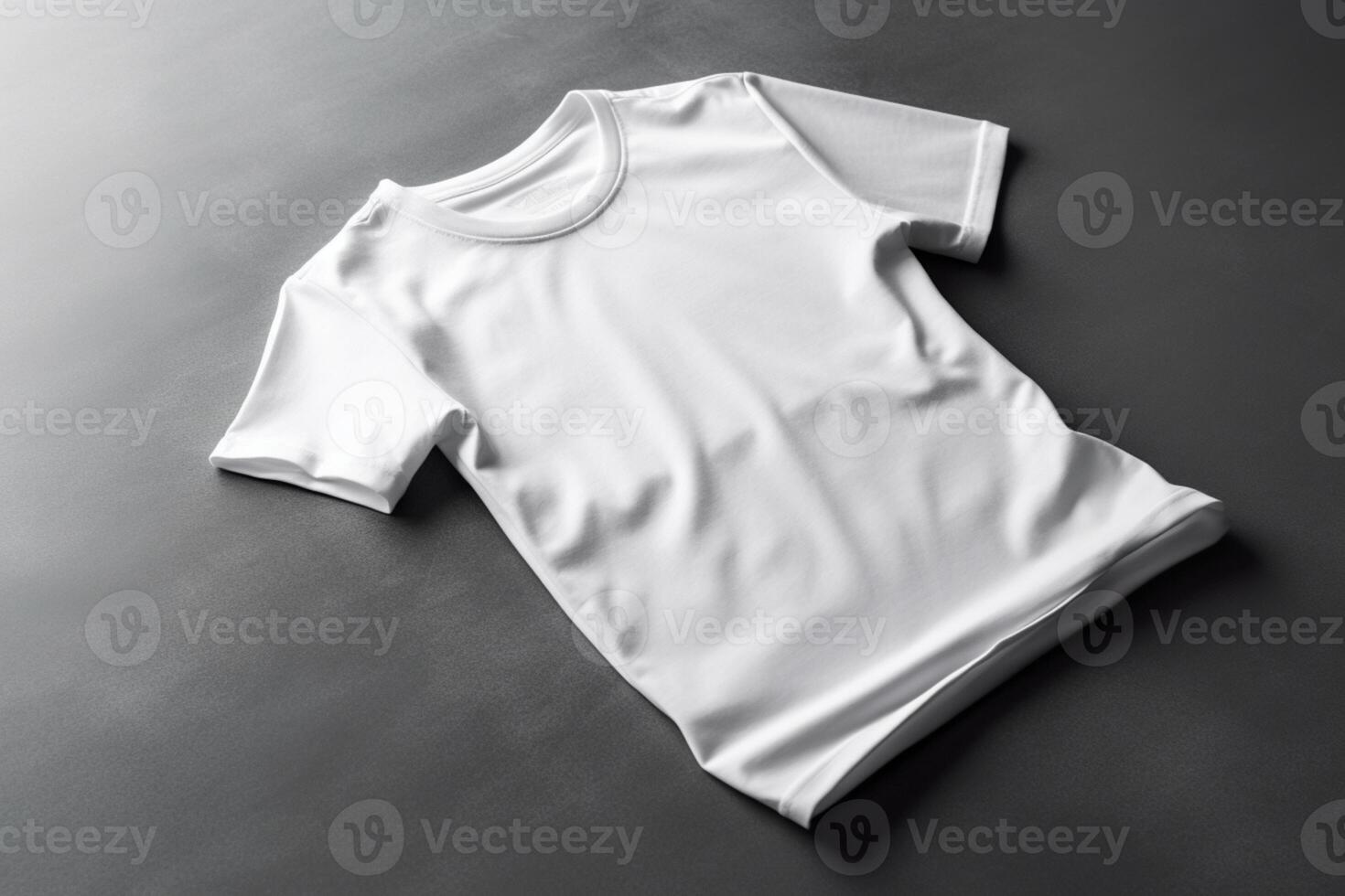 Chic and Contemporary, White T-shirt Mockup on White Background photo