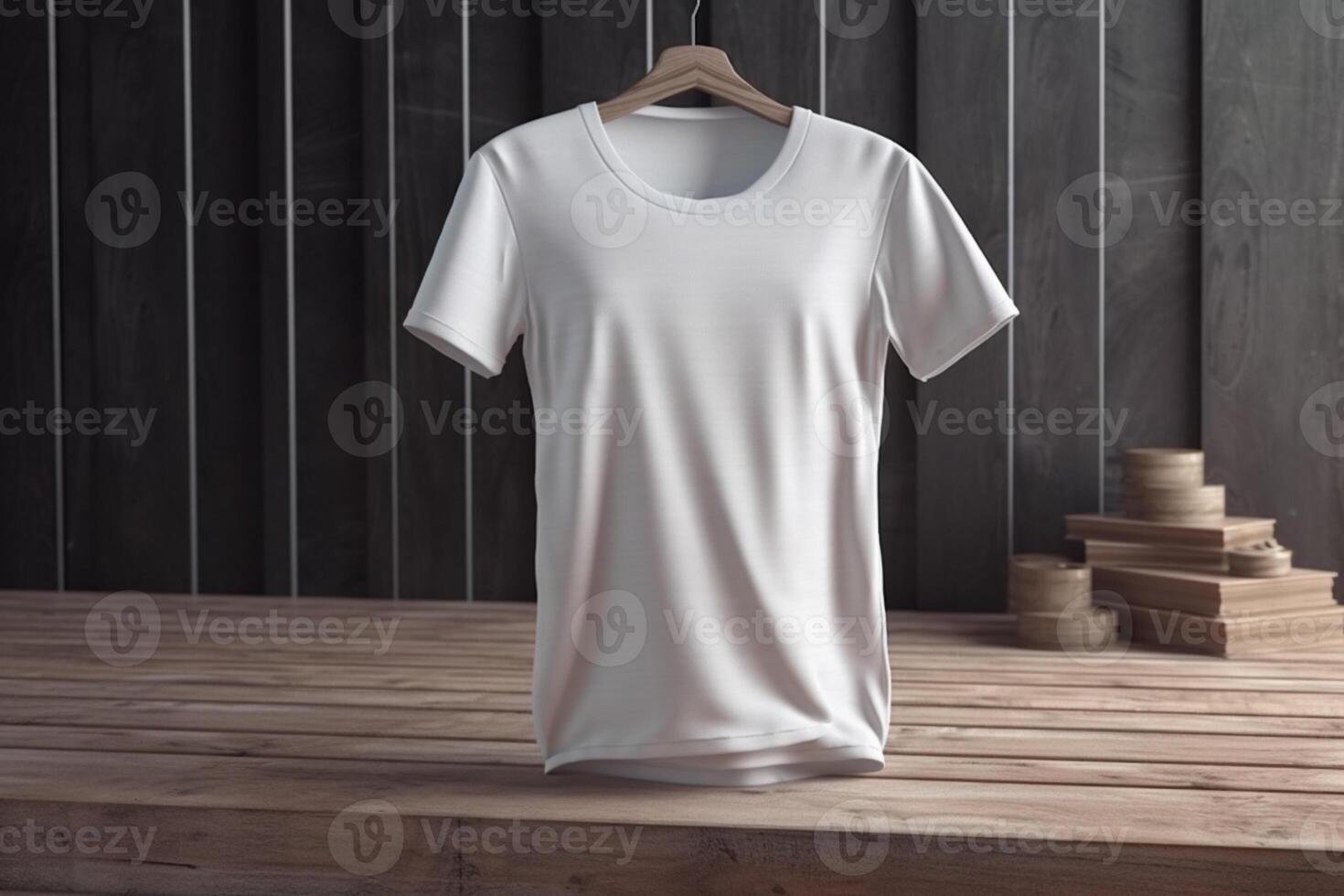 Chic and Classic, 3D Empty White T-Shirt Mockup with Timeless Style,3d render photo
