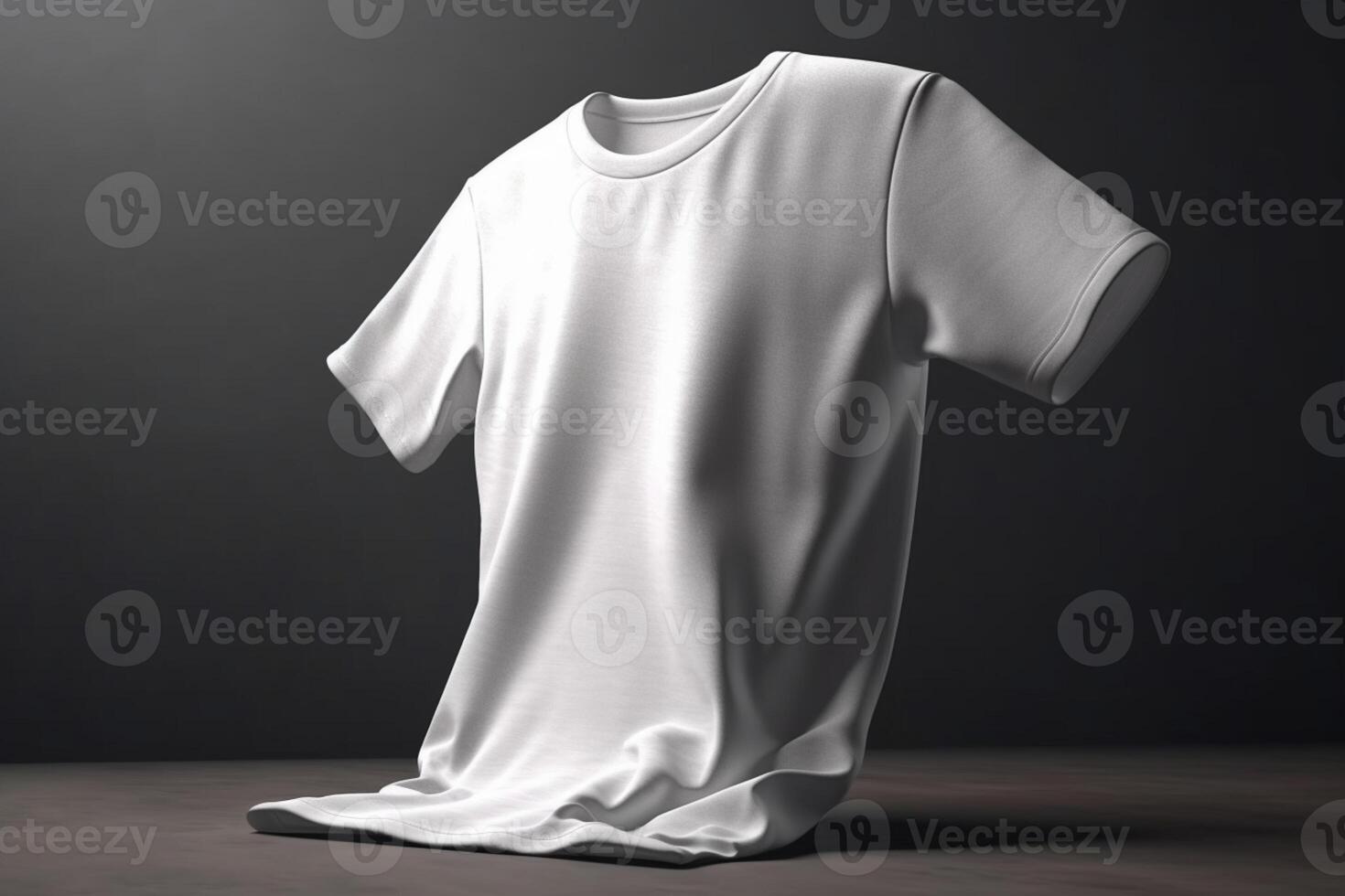 limpiar y crujiente, 3d vacío blanco camiseta Bosquejo con agudo detalles, 3d hacer ai generado foto