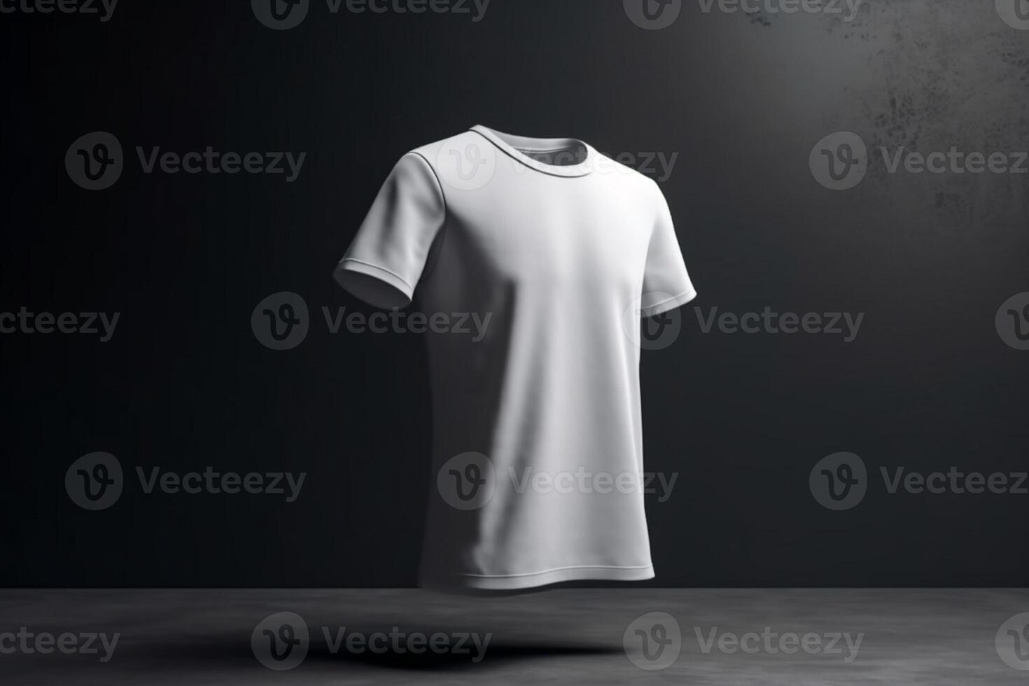 Modern and Sleek, 3D Empty White T-Shirt Mockup with Sharp Lines,3d render photo