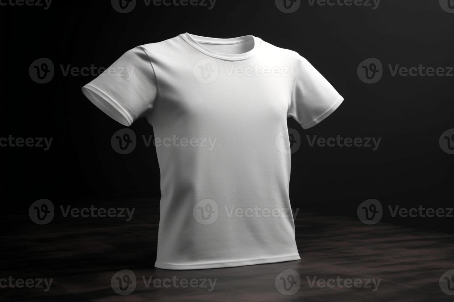 Modern and Sleek, 3D Empty White T-Shirt Mockup with Sharp Lines,3d render AI Generated photo