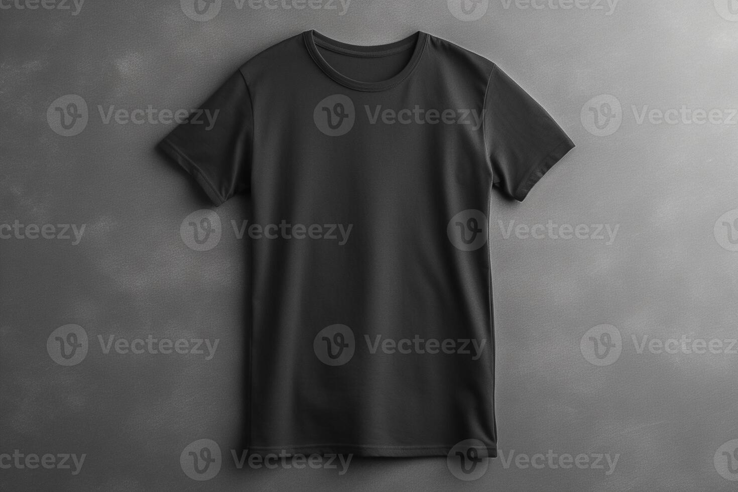 Effortless Simplicity, Black T-shirt Mockup on White Background photo