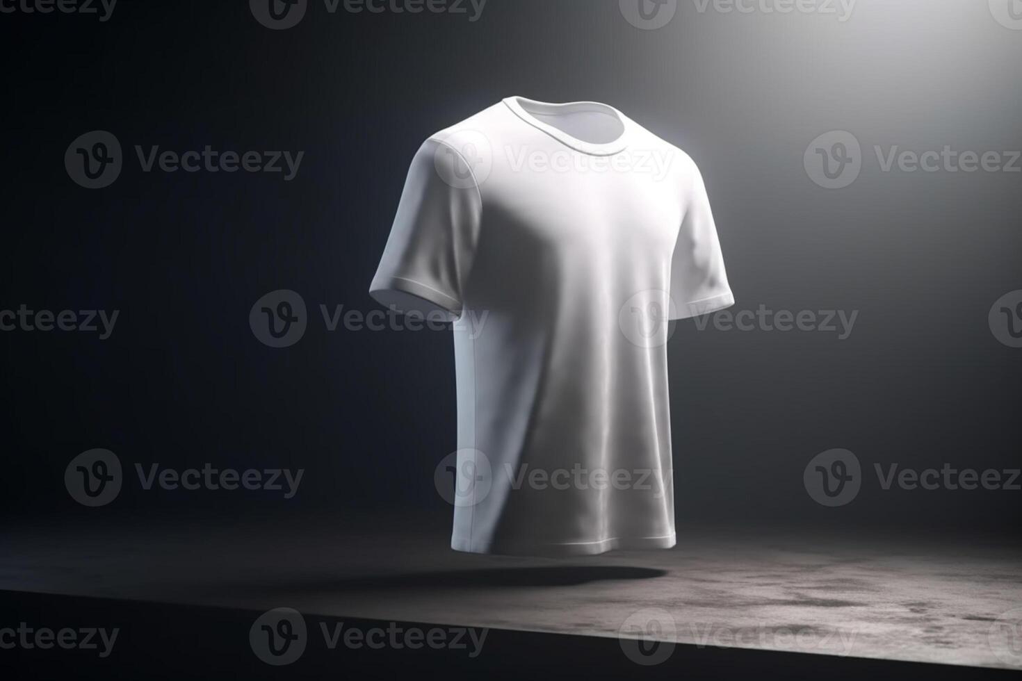 Bold and Beautiful, 3D Empty White T-Shirt Mockup with Large Print Area,3d render AI Generated photo