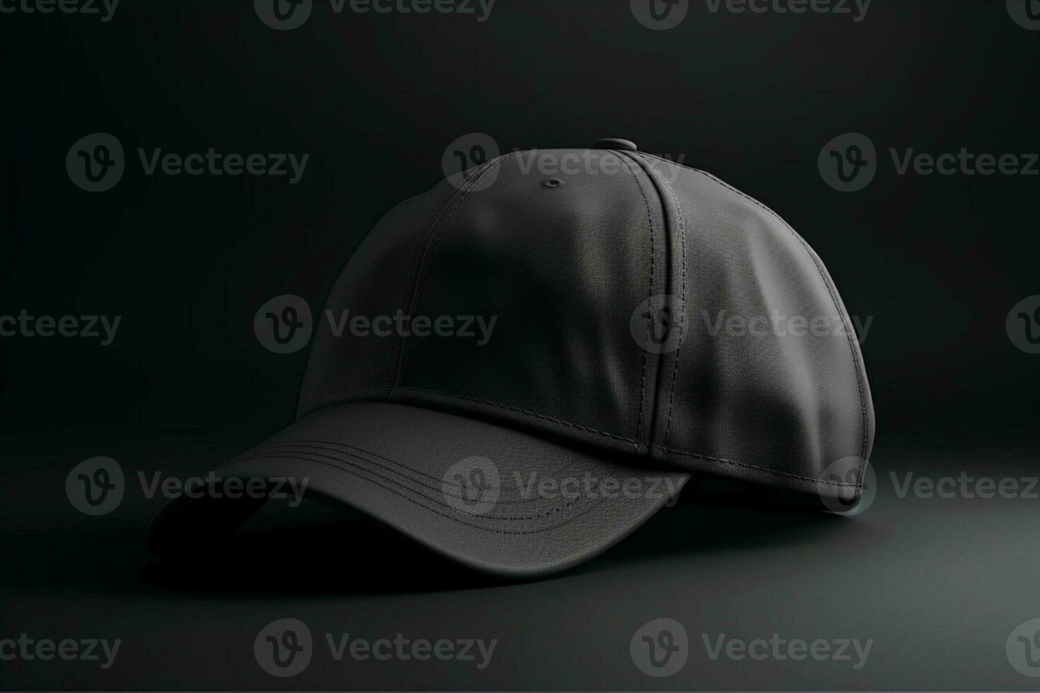 Pure and Clean, Realistic Black Cap Mockup with White Background AI Generated photo