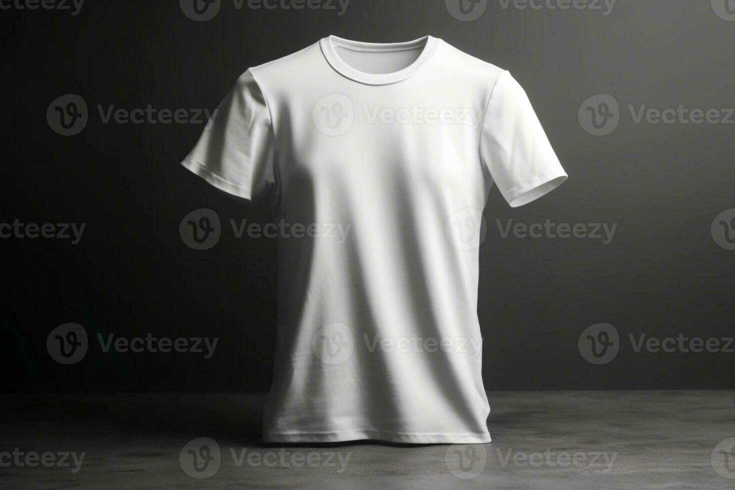 sin esfuerzo mínimo, 3d vacío blanco camiseta Bosquejo con sutil elegancia, 3d hacer ai generado foto