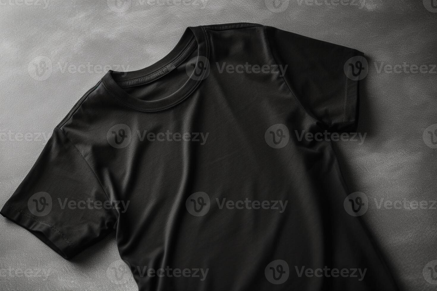 Timeless Appeal, Empty Black T-shirt Mockup with White Background photo