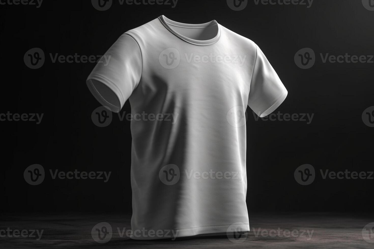 sencillo y elegante, 3d vacío blanco camiseta Bosquejo con sutil textura, 3d hacer ai generado foto