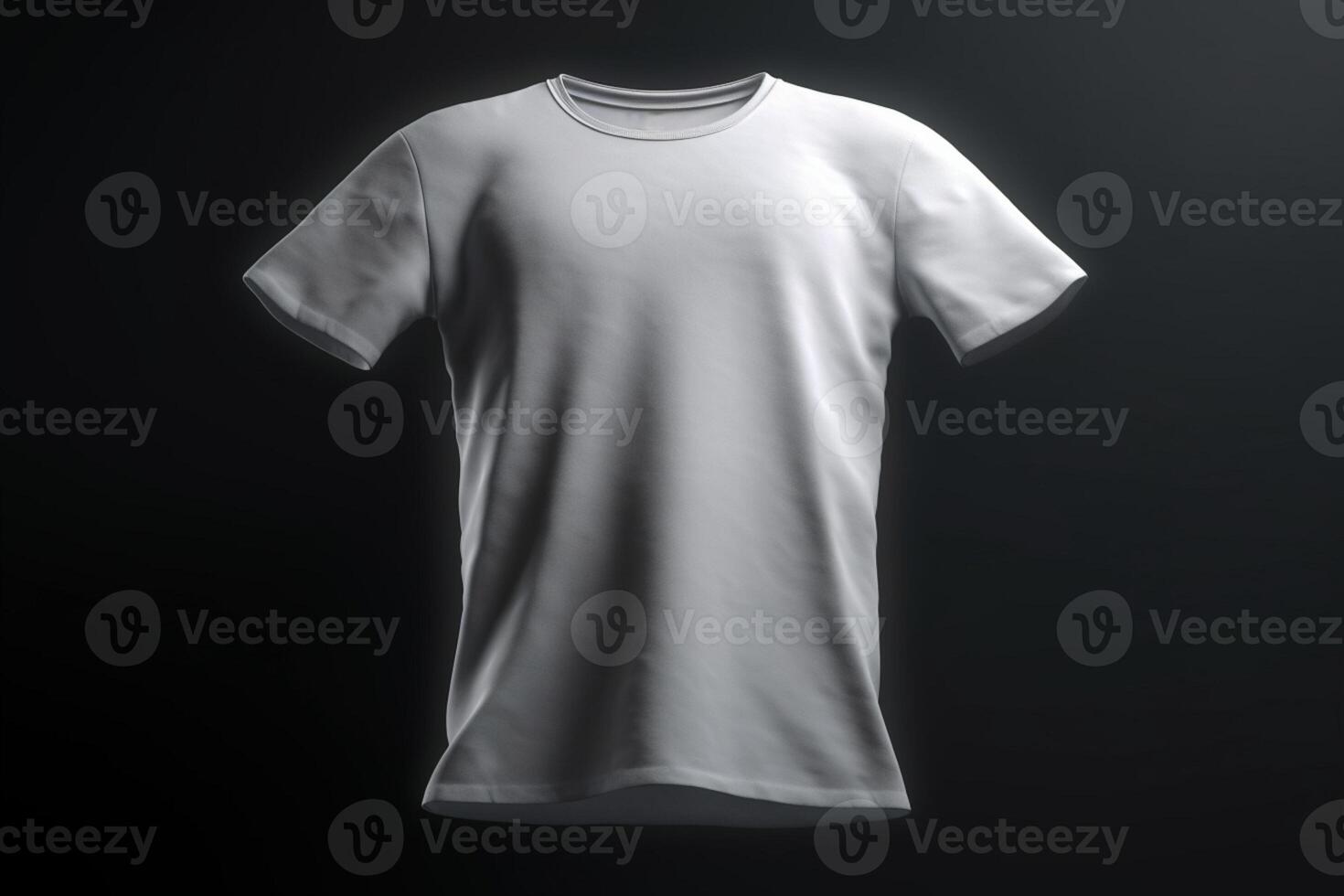 Pure and Simple, 3D Empty White T-Shirt Mockup with Clean Lines,3d render AI Generated photo